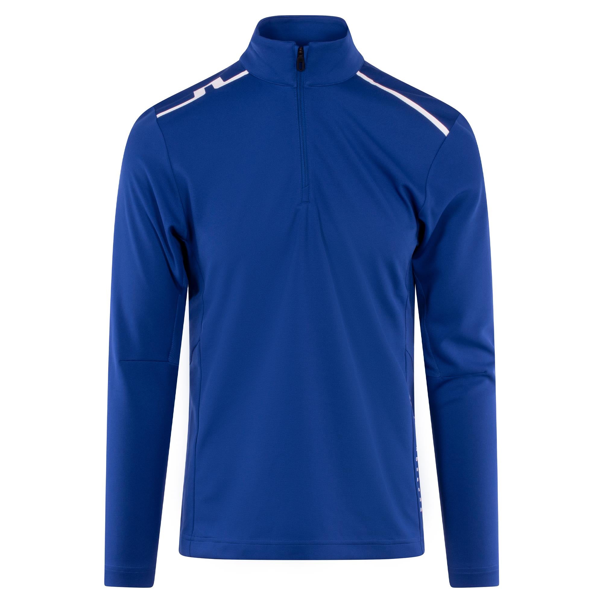 J Lindeberg Leon Quarter Zip Mens Golf Mid Layer Clematis Blue